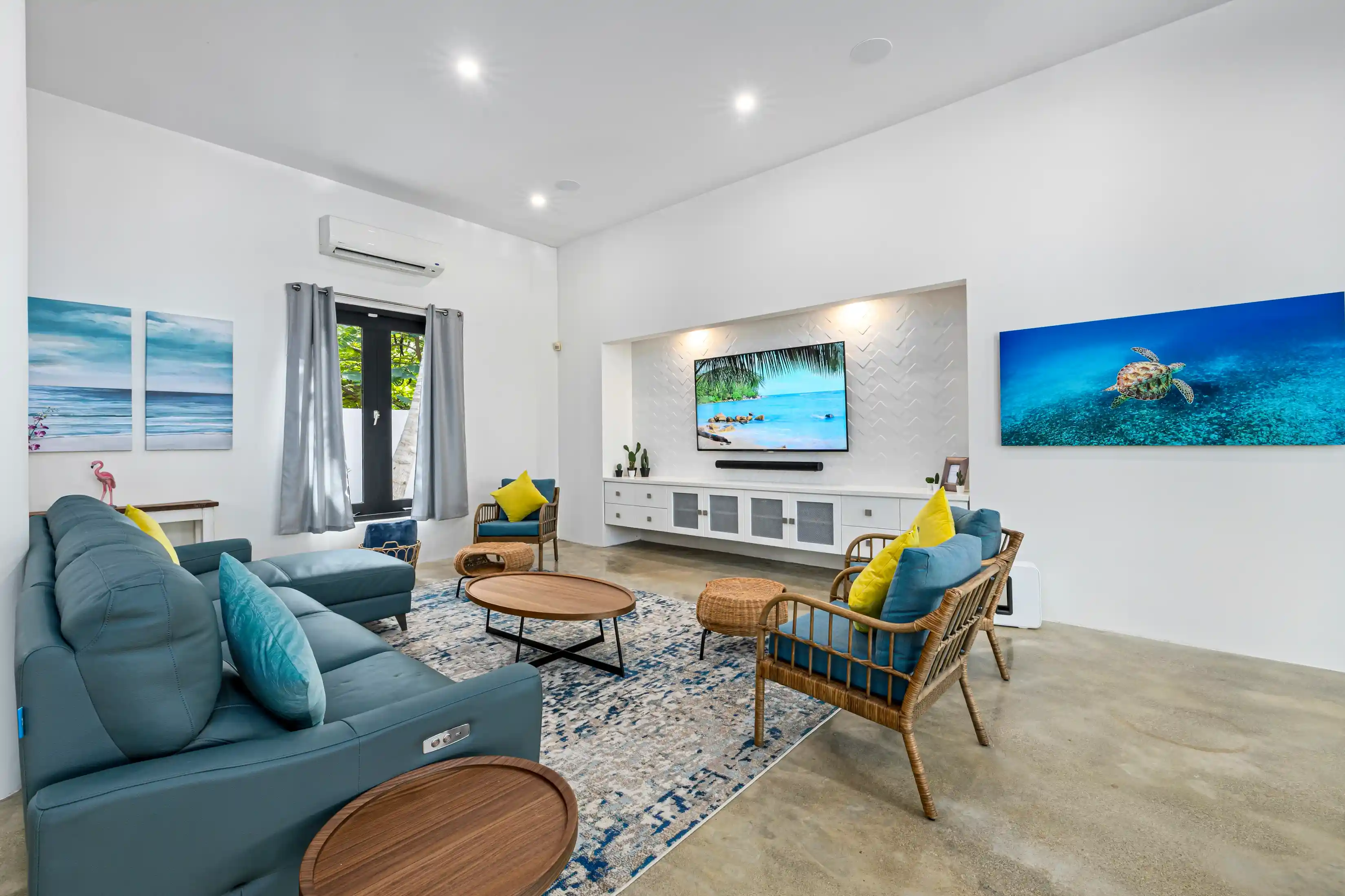 The spacious living room